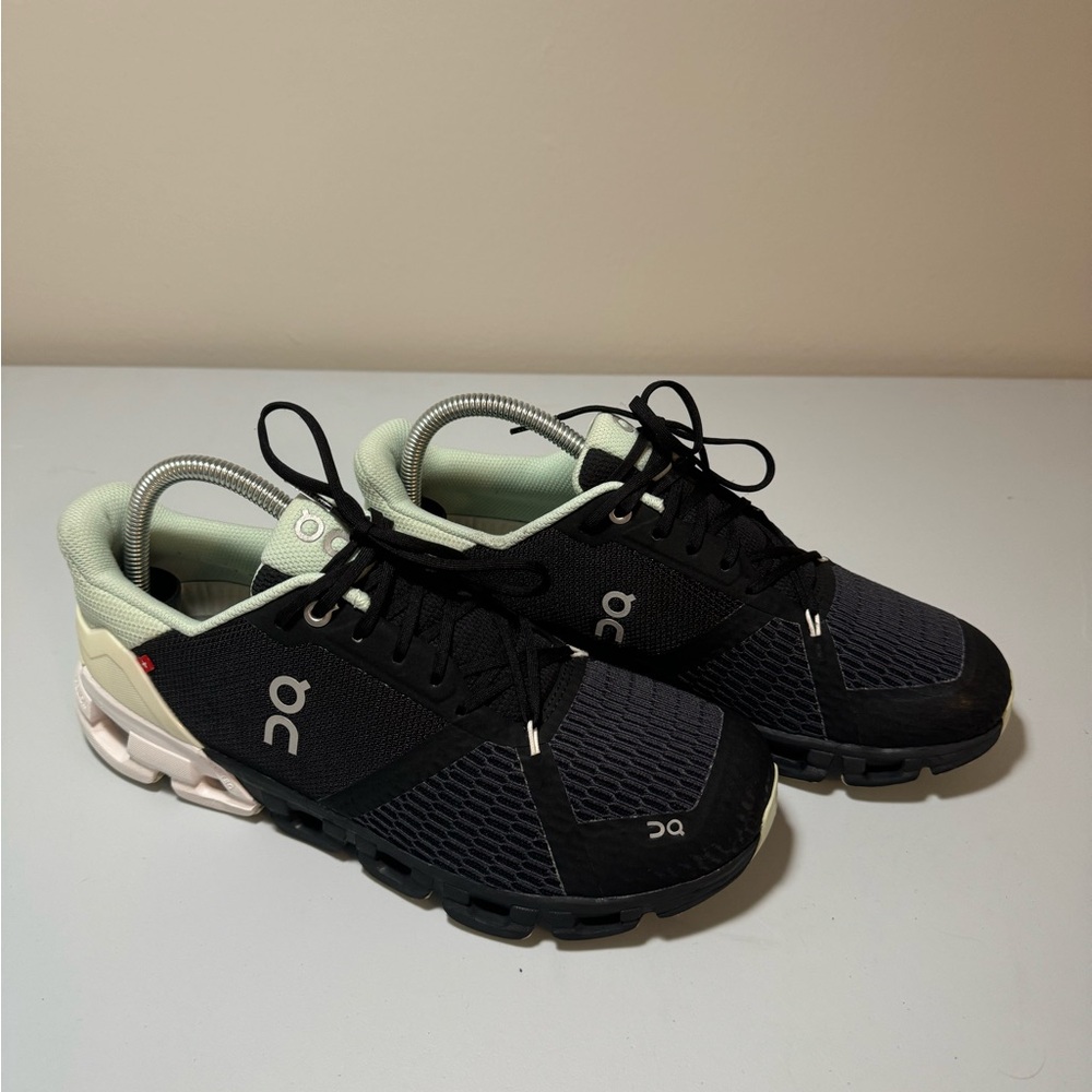 Women’s W9 On Cloudflyer Black and Mint Athletic Running shoes sneakers Helion